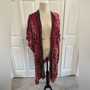 Angie Pink red Floral Print small festival